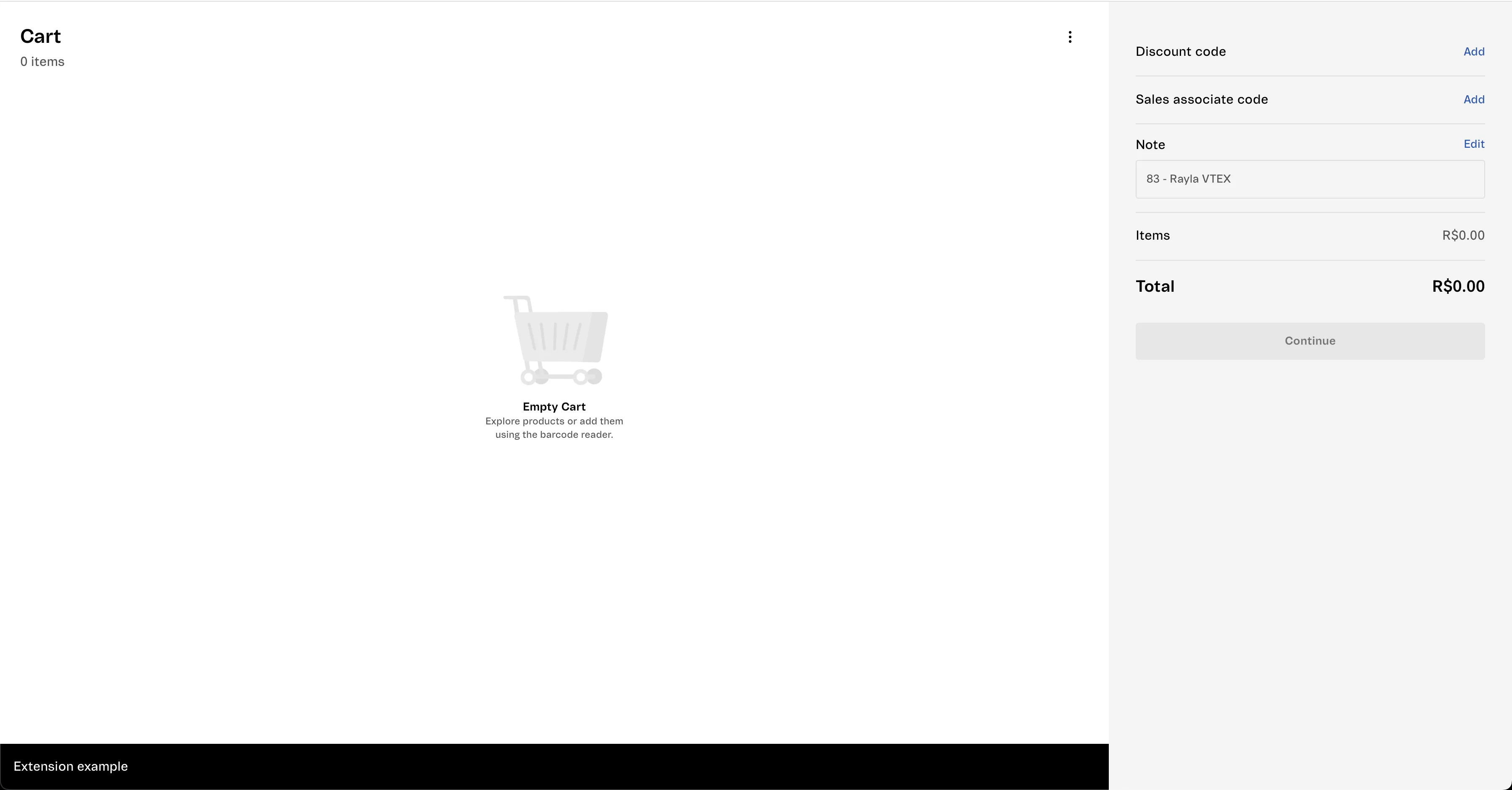 Sales App UI with a custom message