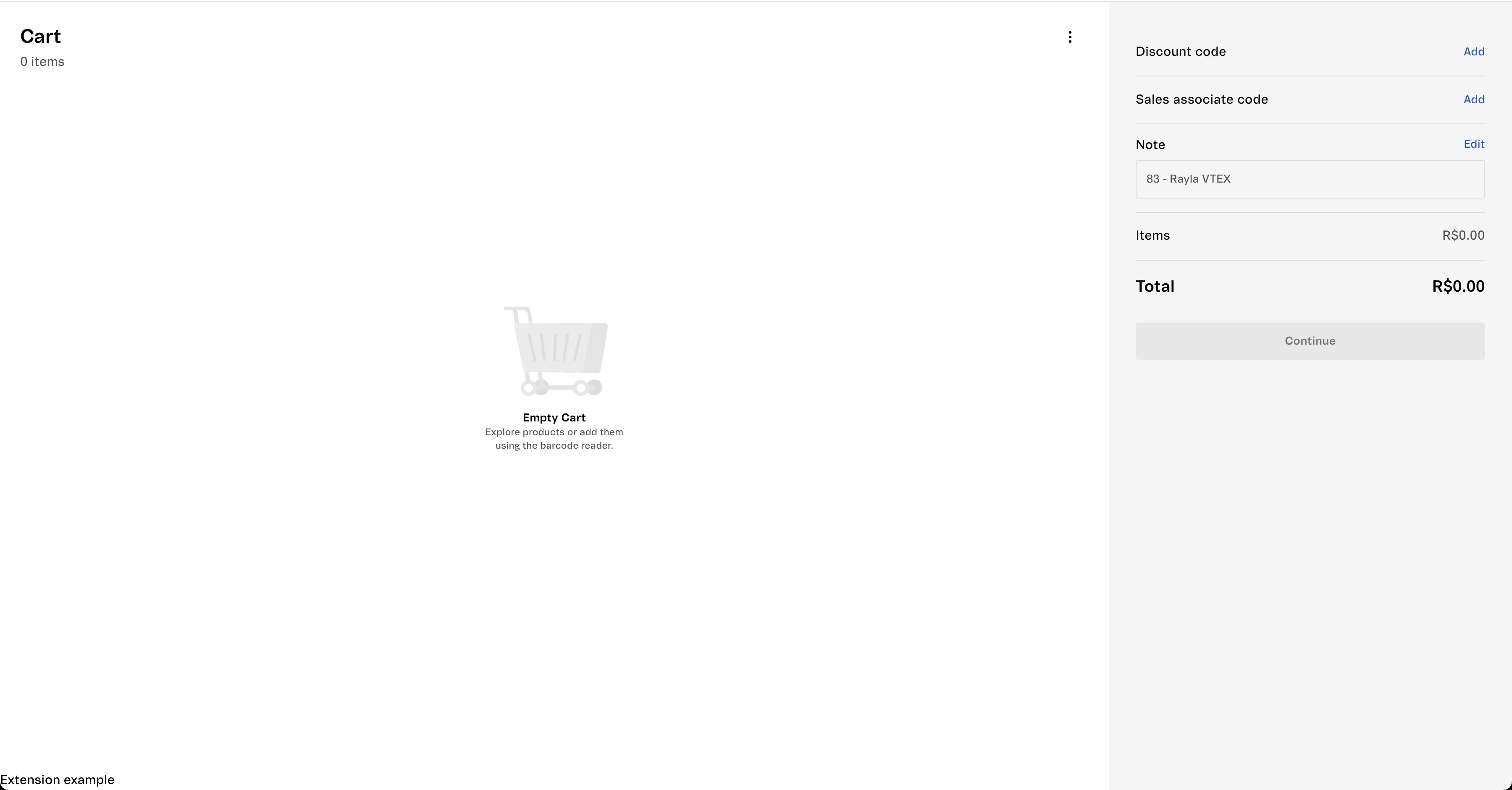 Sales App UI with a simple custom message