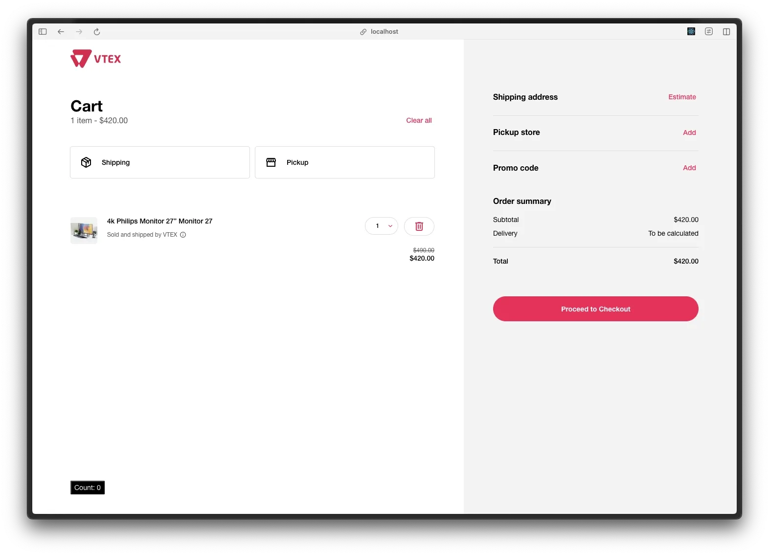 Checkout UI running locally
